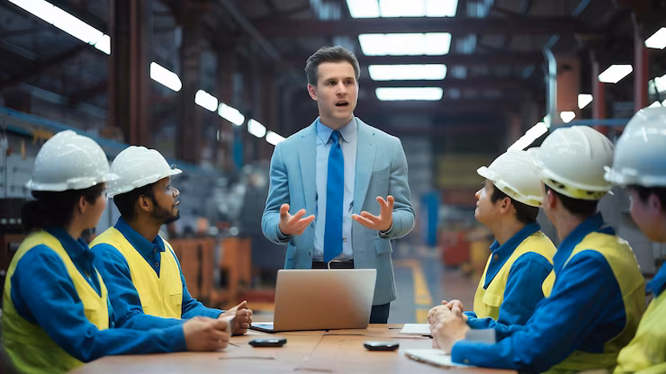 mid-adult-businessman-giving-presentation-group-industrial-workers-factory_926199-2019376